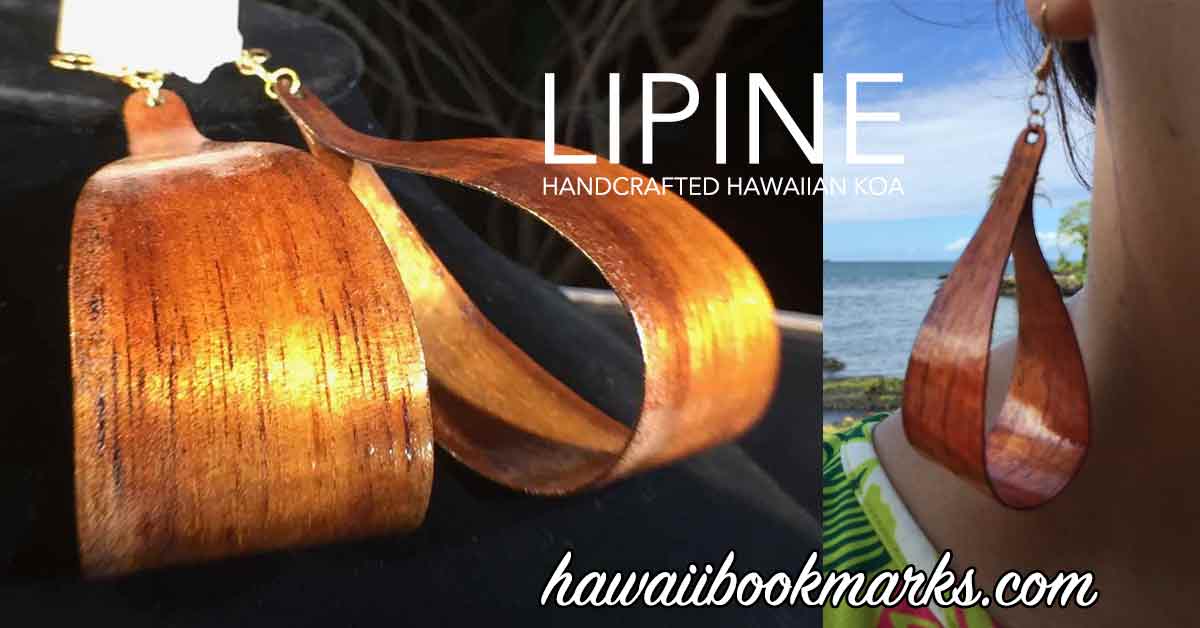 Hawaiian Handmade Koa Wood Earrings, Hair Picks, and