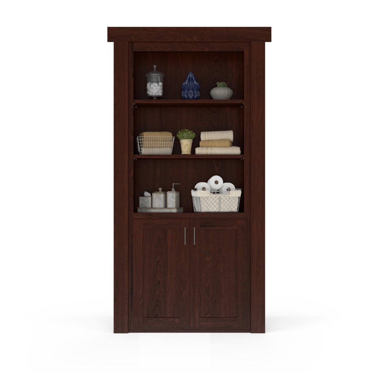 Hidden Flush Mount Maple Hamper Door