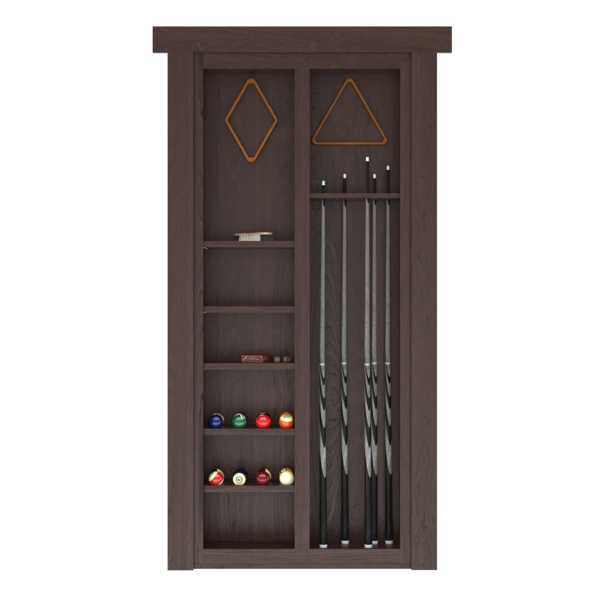 Hidden Flush Mount Maple Pool Cue Door