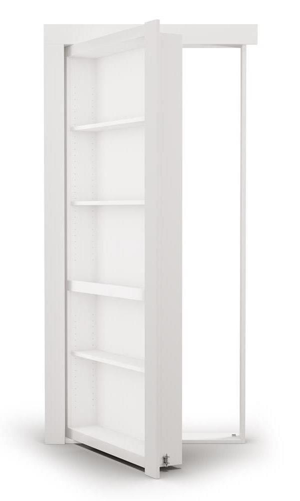 Assembled Flush Mount Paint Grade Hidden Bookcase Door