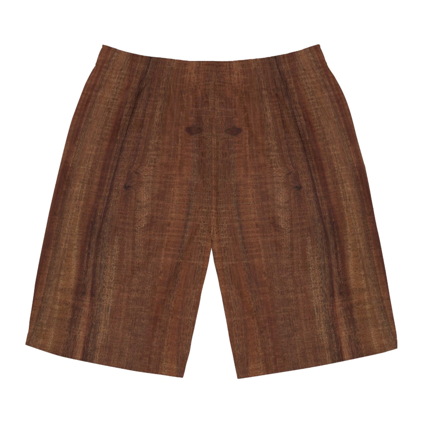 Koa Woodgrain Men's Board Shorts — Rustic Brown Surf & Swim Trunks