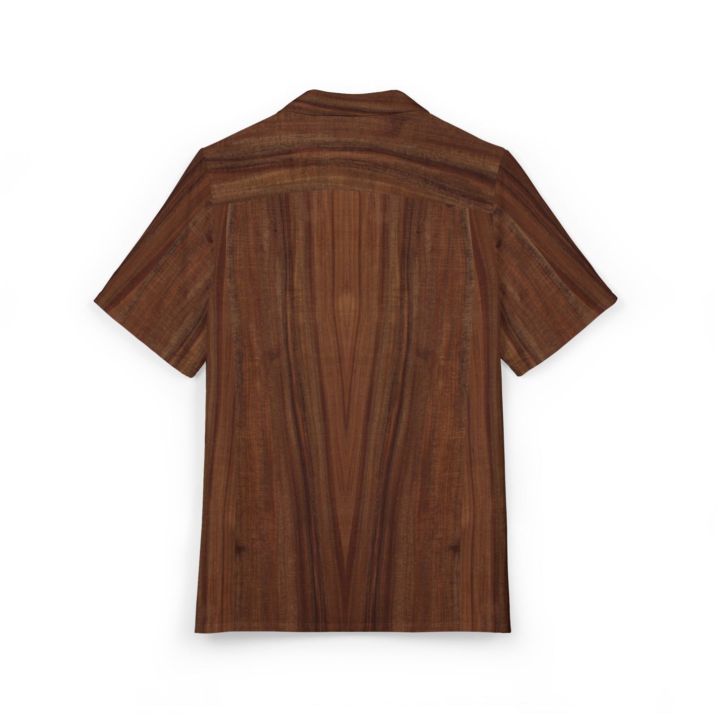 Woodgrain Hawaiian Shirt — Tropical Brown Button-Down