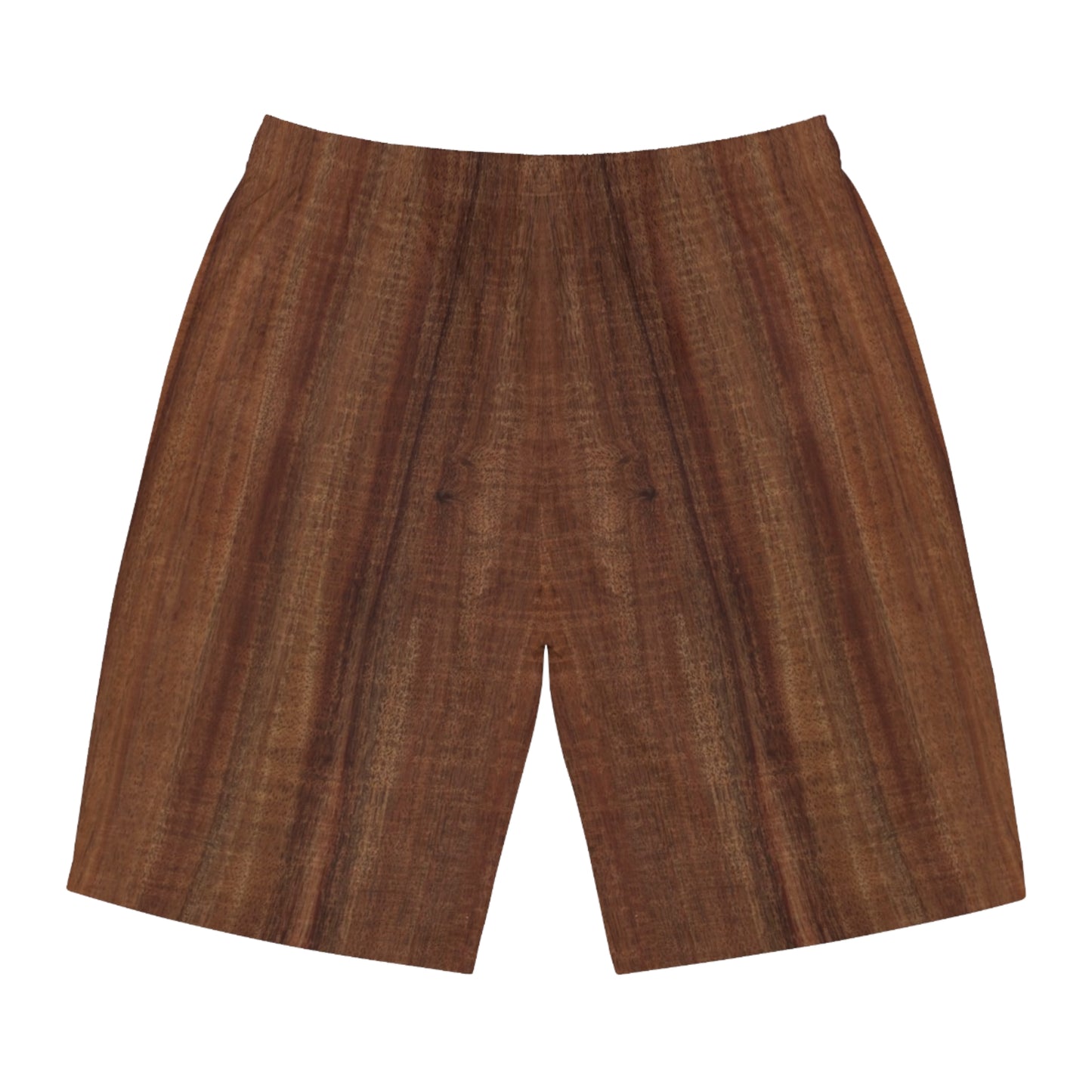 Koa Woodgrain Men's Board Shorts — Rustic Brown Surf & Swim Trunks