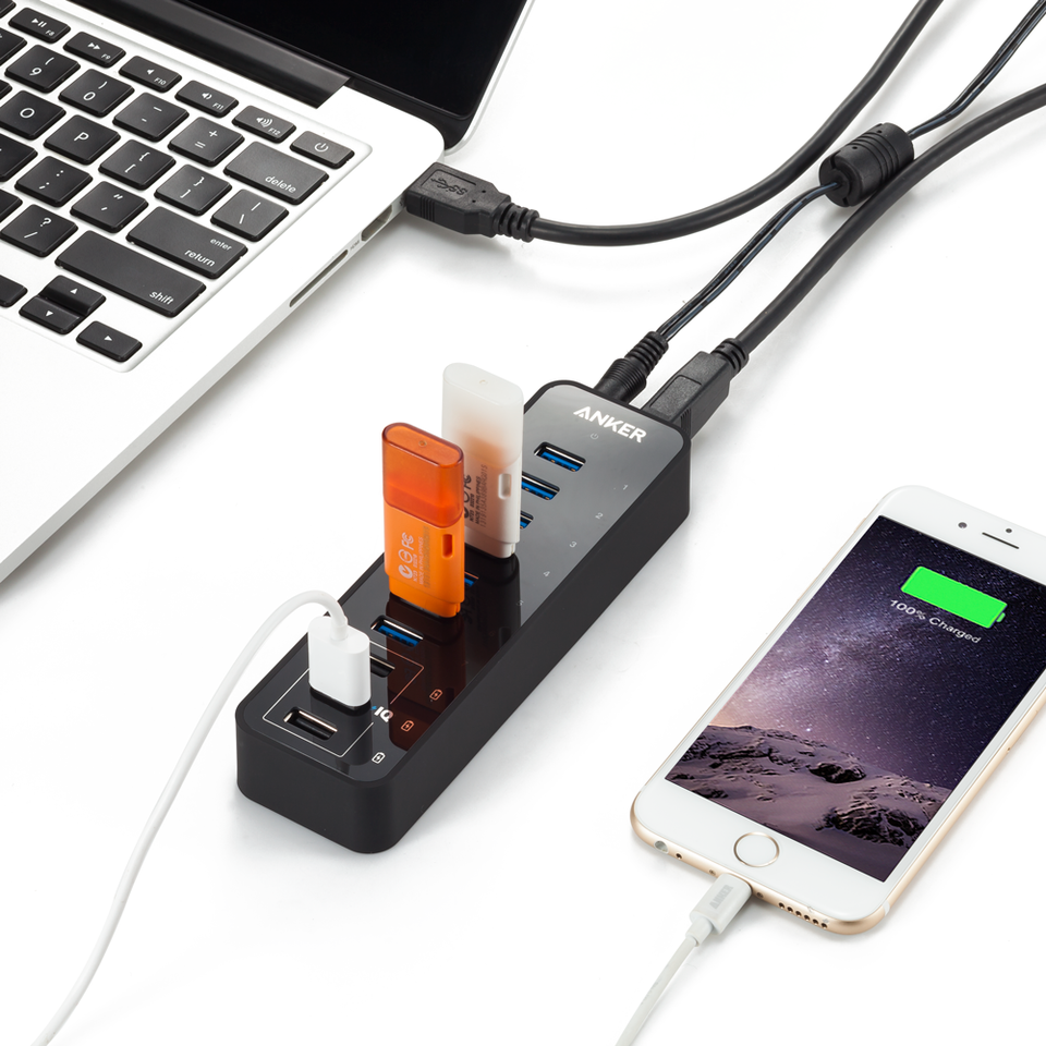 Anker 60W 10-Port USB 3.0 Data Hub