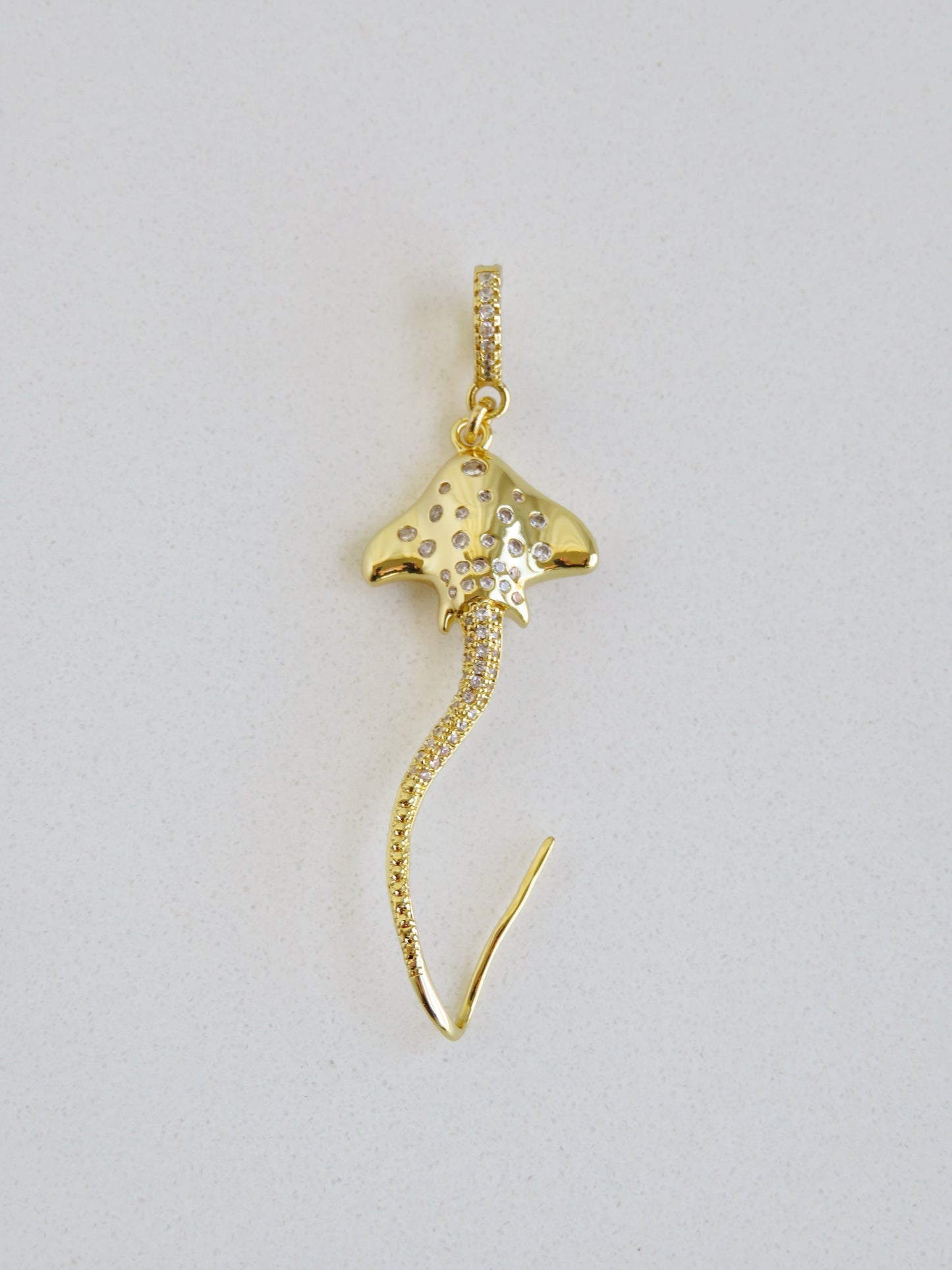 Diamond Manta Ray Charm on Diamond Hinged Clasp