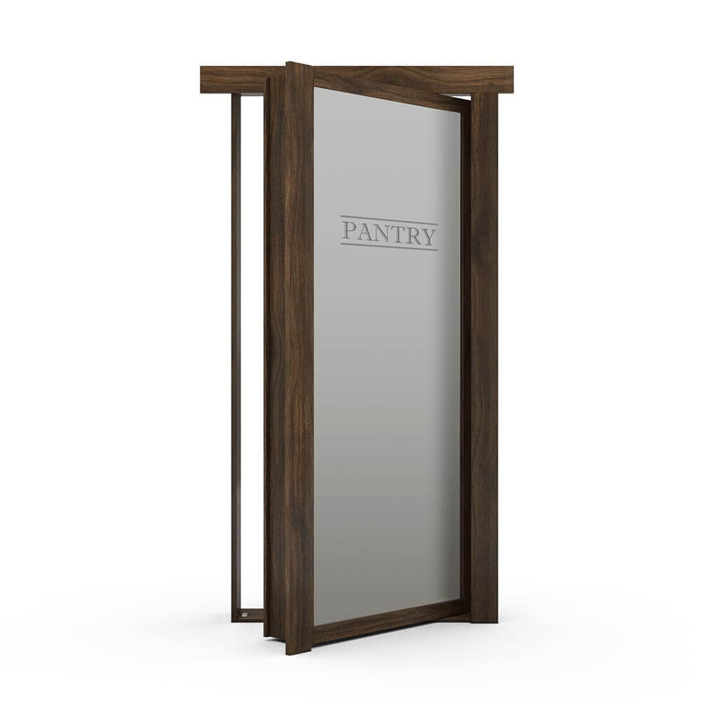 Hidden Flush Mount Walnut Pantry Door