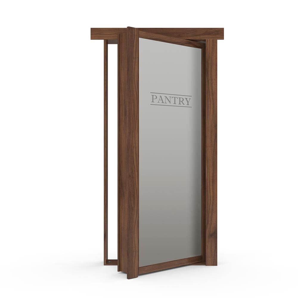 Hidden Flush Mount Walnut Pantry Door