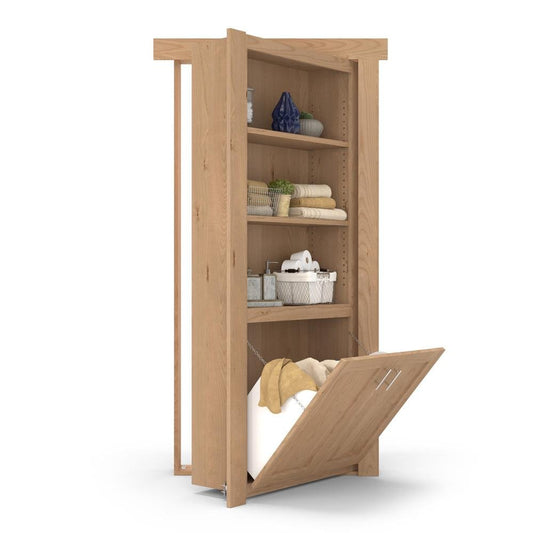 Hidden Flush Mount Knotty Alder Hamper Door
