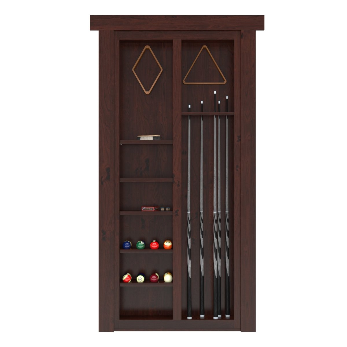 Hidden Flush Mount Knotty Alder Pool Cue Door