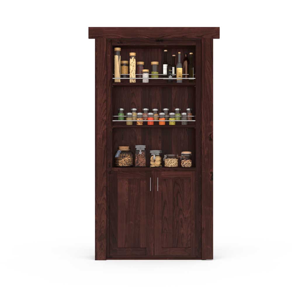 Hidden Flush Mount Knotty Alder Spice Rack Door