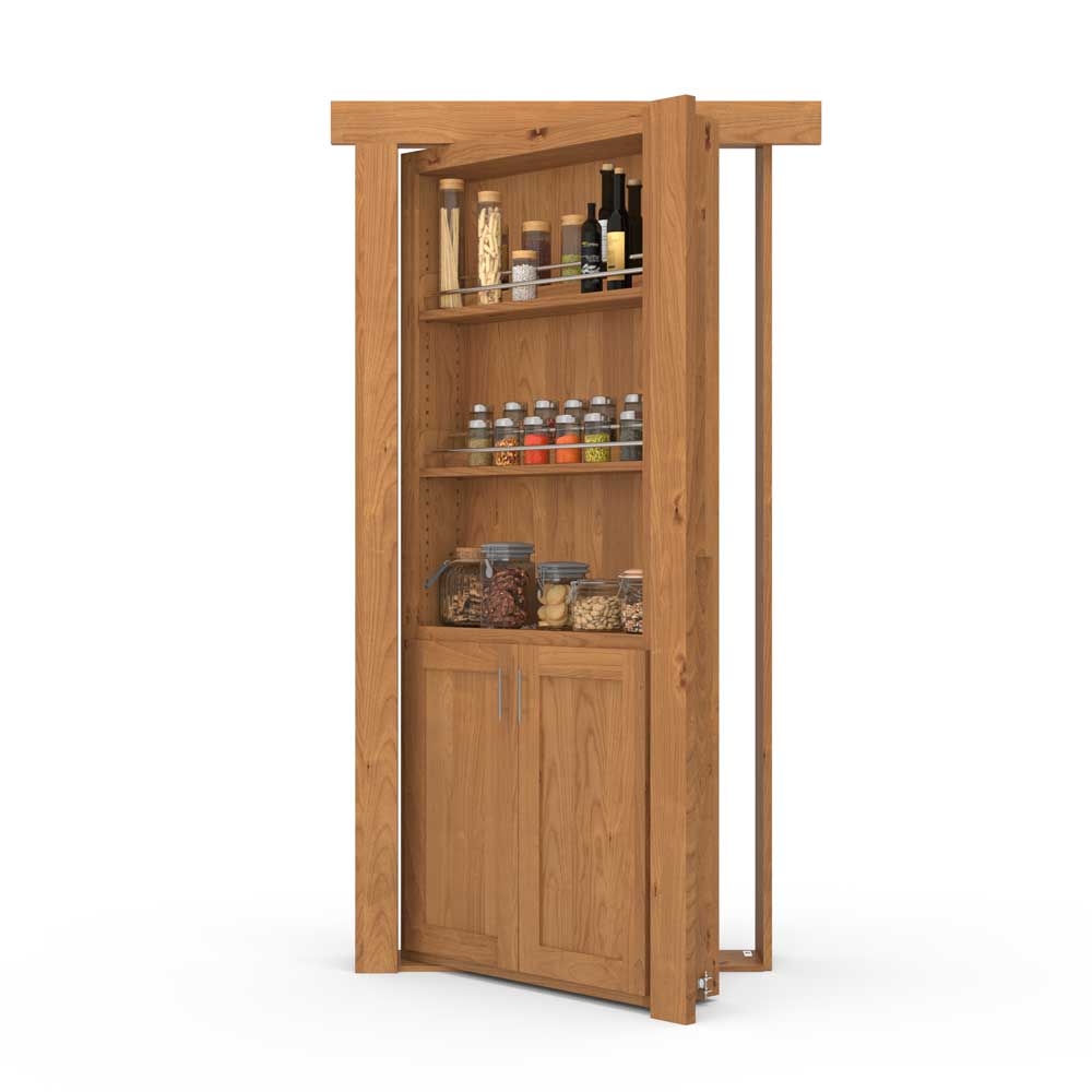 Hidden Flush Mount Knotty Alder Spice Rack Door