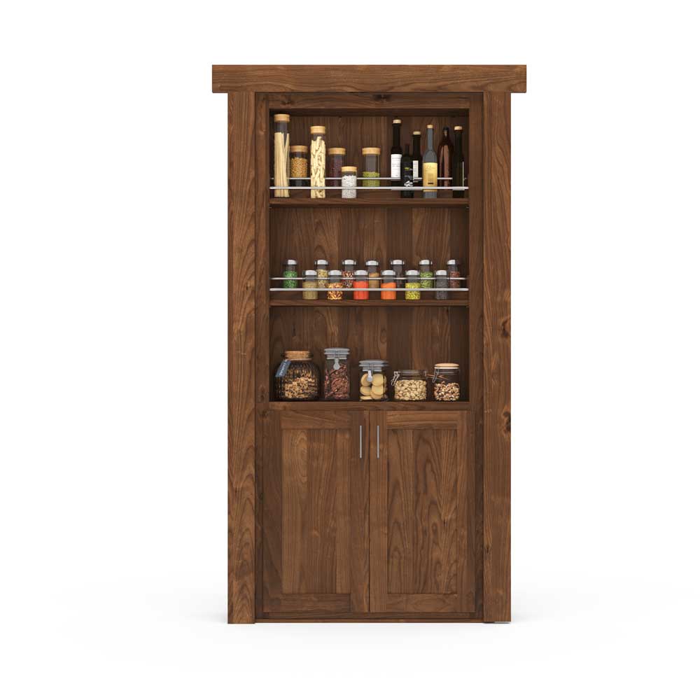 Hidden Flush Mount Knotty Alder Spice Rack Door