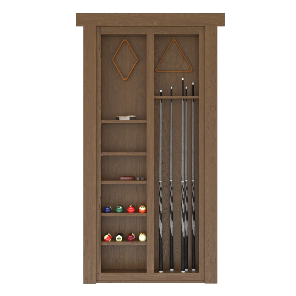 Hidden Flush Mount Maple Pool Cue Door
