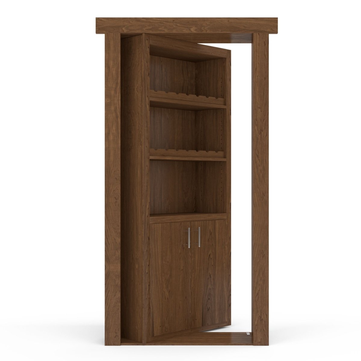 Hidden Flush Mount Maple Wine Rack Door