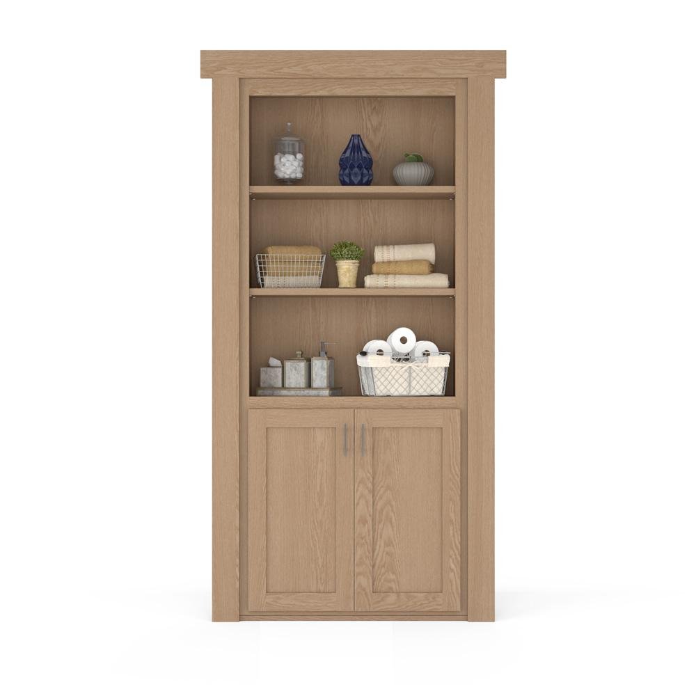 Hidden Flush Mount Oak Hamper Door