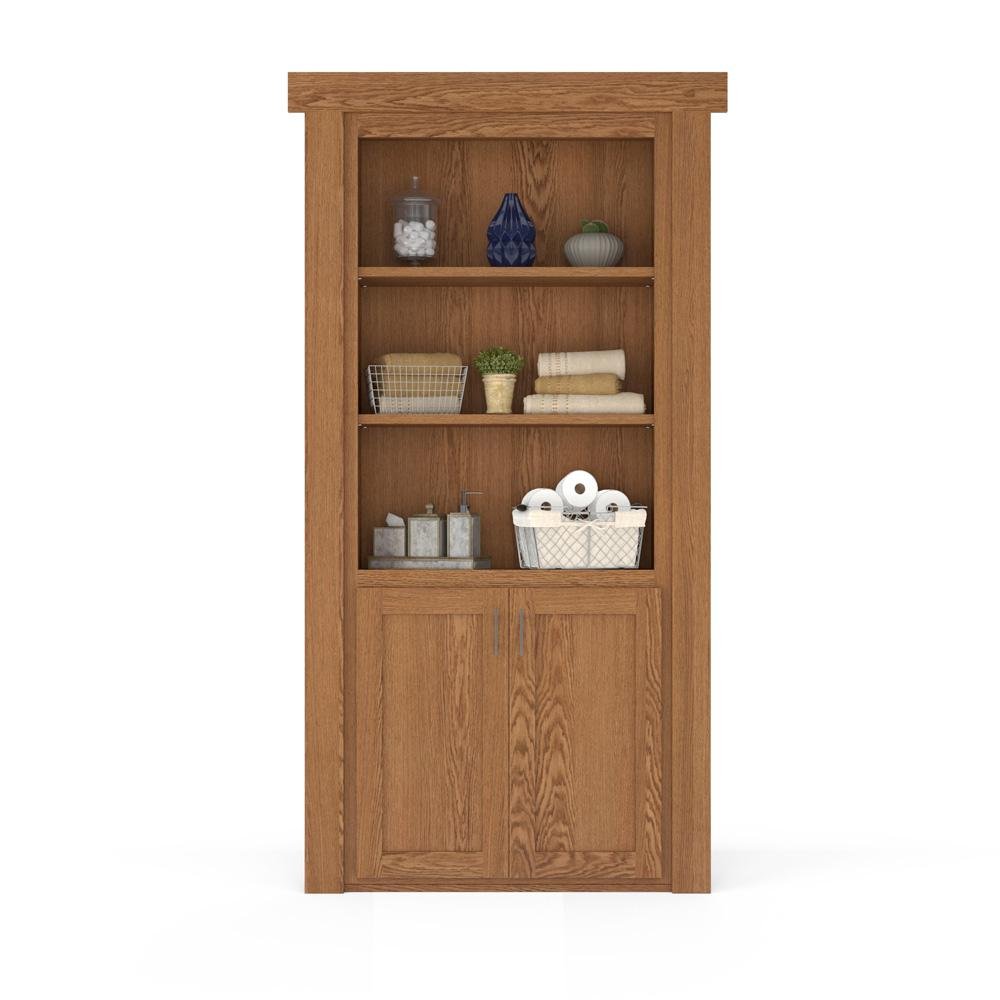 Hidden Flush Mount Oak Hamper Door