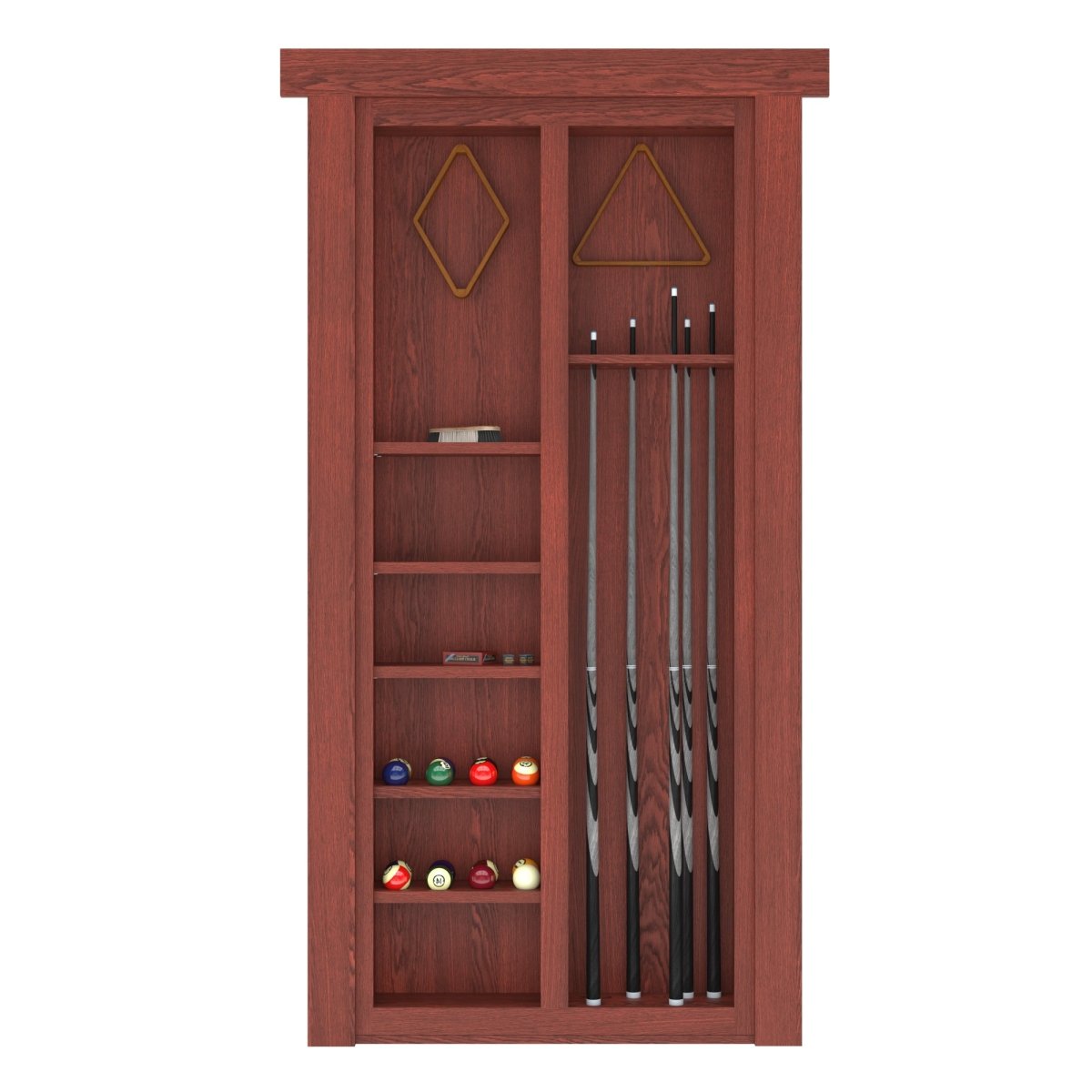 Hidden Flush Mount Oak Pool Cue Door