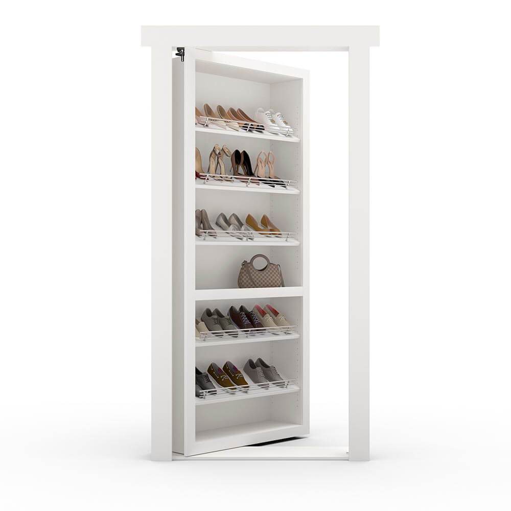 Hidden Flush Mount Paint Grade Shoe Rack Door
