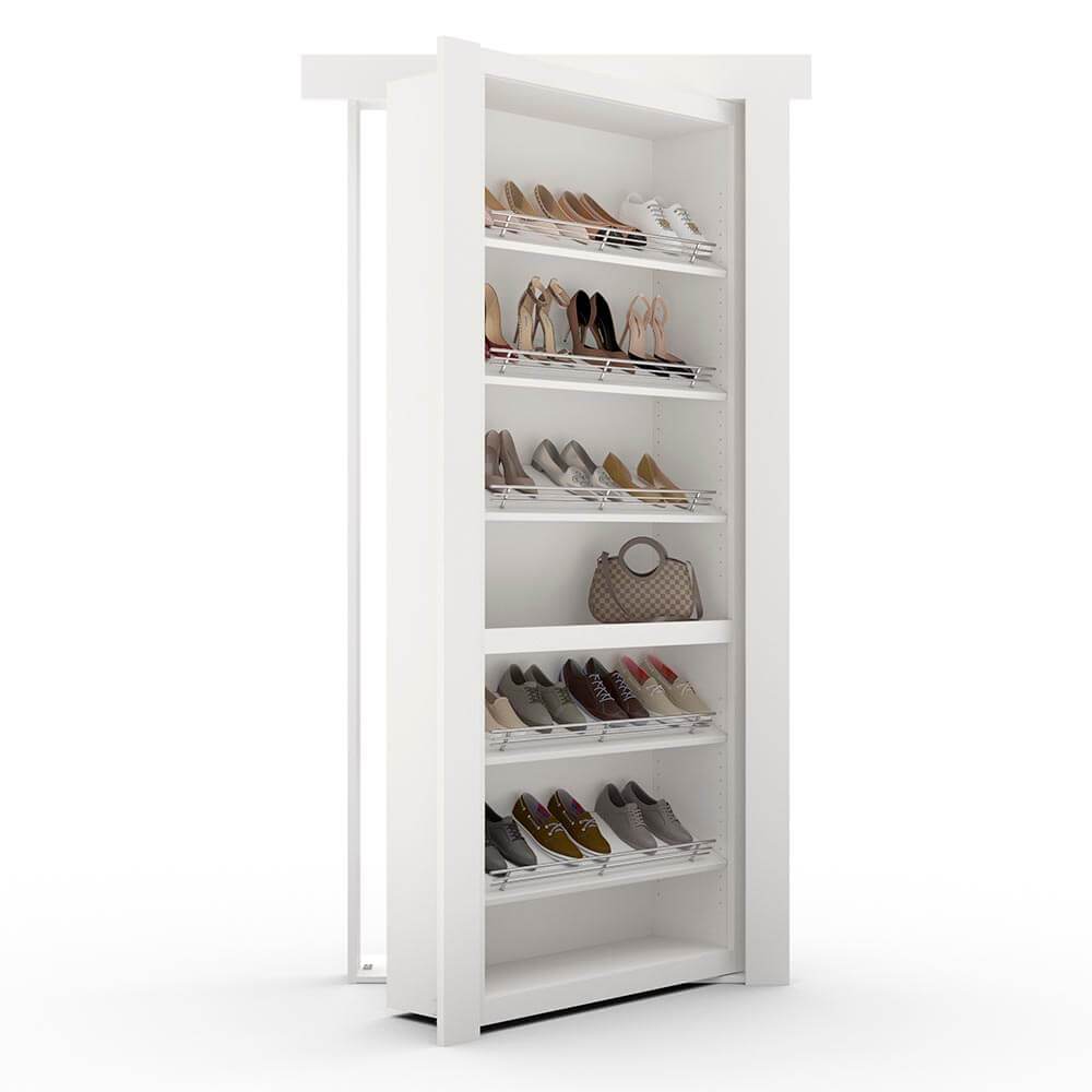 Hidden Flush Mount Paint Grade Shoe Rack Door
