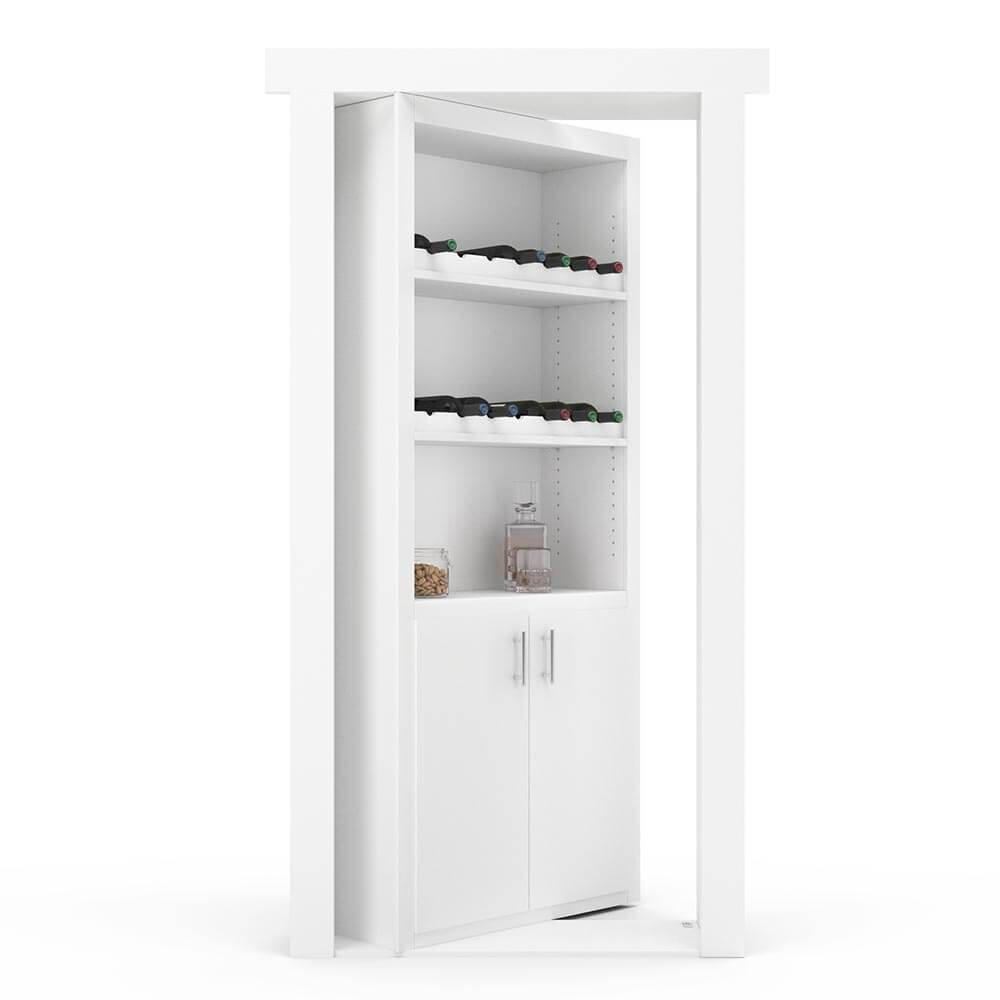 Hidden Flush Mount Paint Grade Wine Rack Door