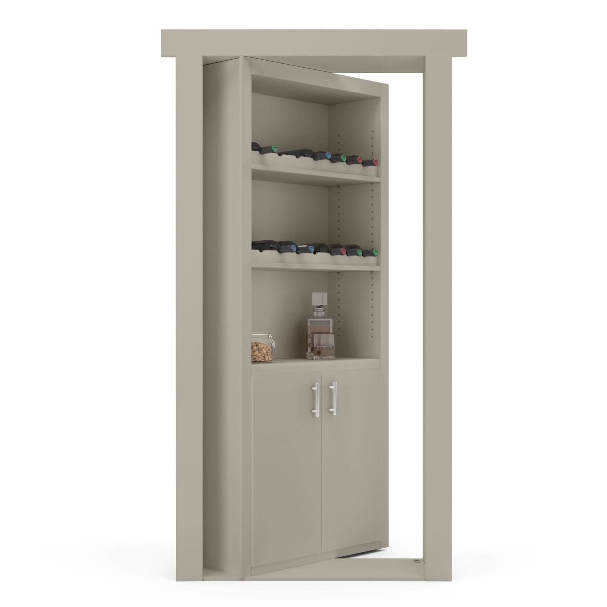 Hidden Flush Mount Paint Grade Wine Rack Door