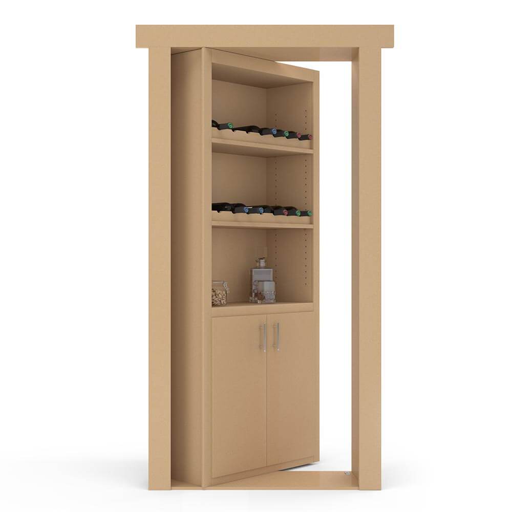 Hidden Flush Mount Paint Grade Wine Rack Door