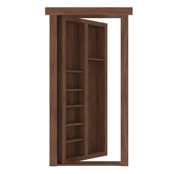 Hidden Flush Mount Walnut Pool Cue Door