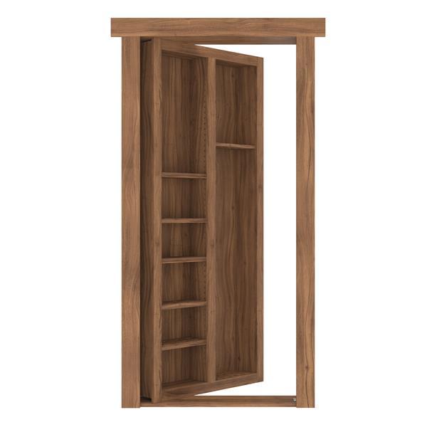 Hidden Flush Mount Walnut Pool Cue Door