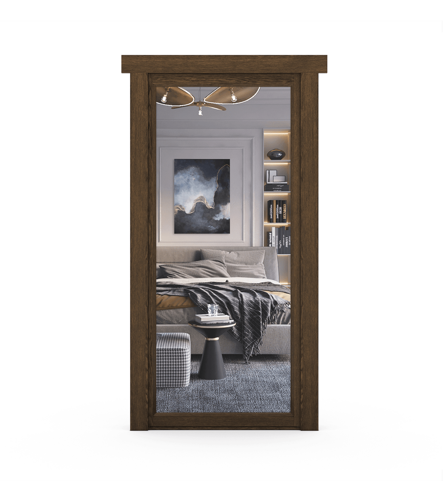 Hidden Oak Mirror Door