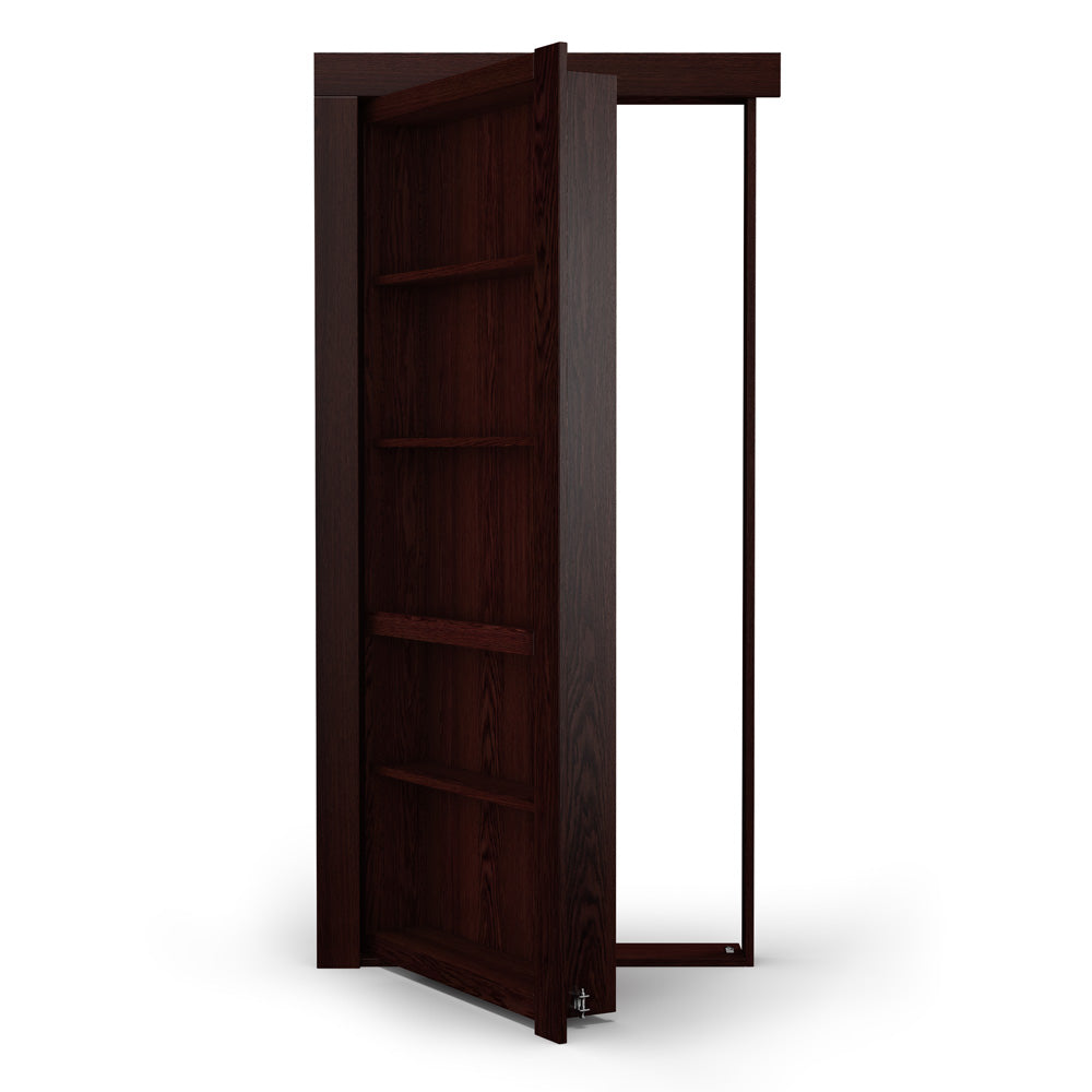 Single Flush Mount Oak Hidden Bookcase Door