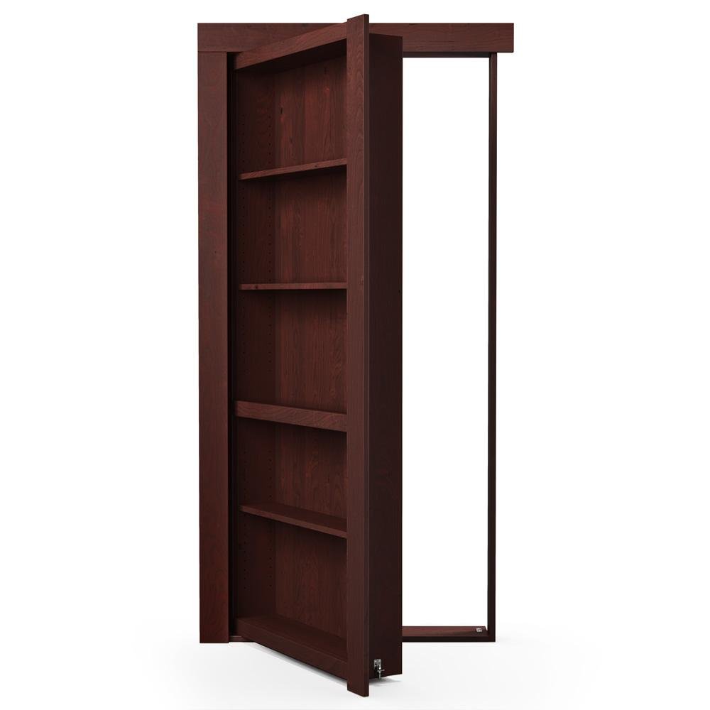Single Flush Mount Hidden Knotty Alder Bookcase Door