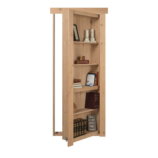 Single Flush Mount Hidden Knotty Alder Bookcase Door