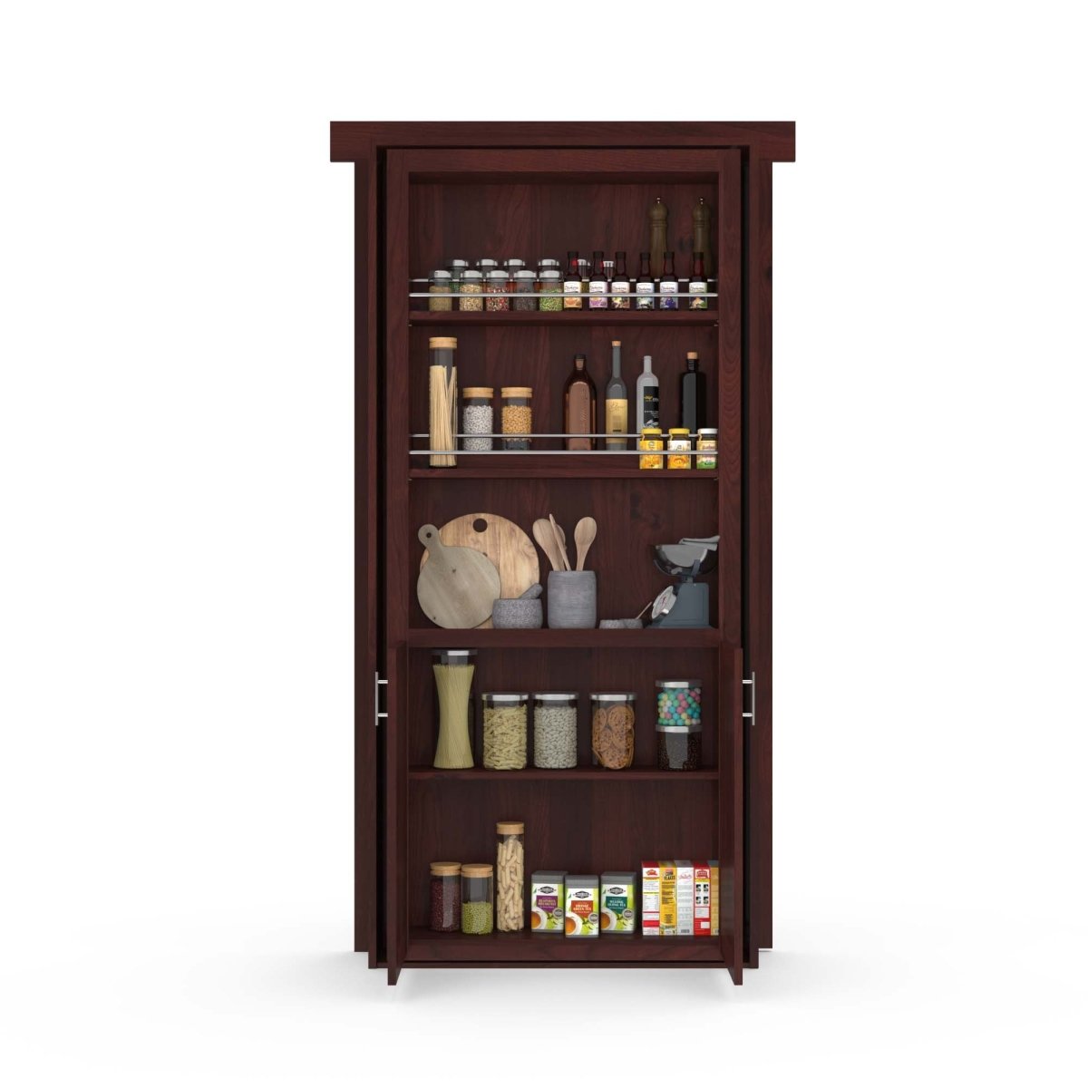 Hidden Flush Mount Knotty Alder Pantry Door
