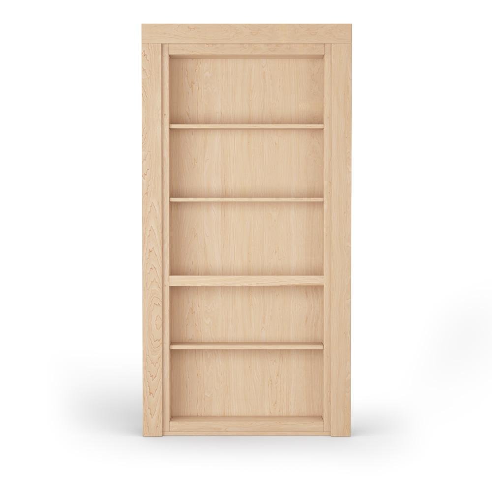 Single Flush Mount Maple Hidden Bookcase Door