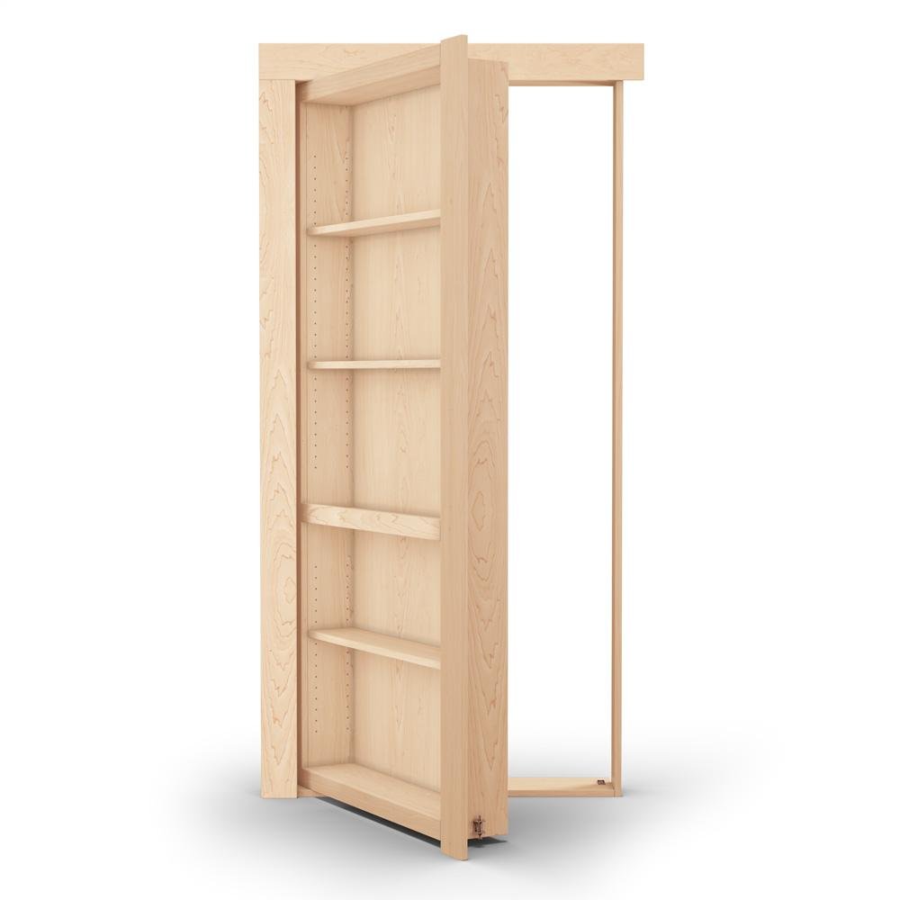 Single Flush Mount Maple Hidden Bookcase Door