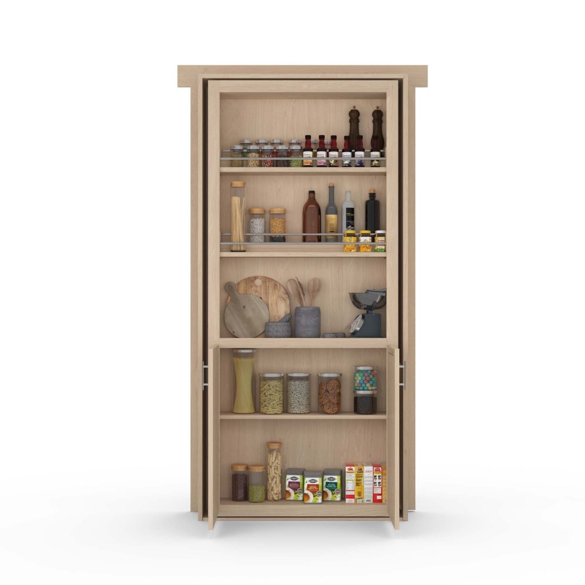Hidden Flush Mount Maple Pantry Door