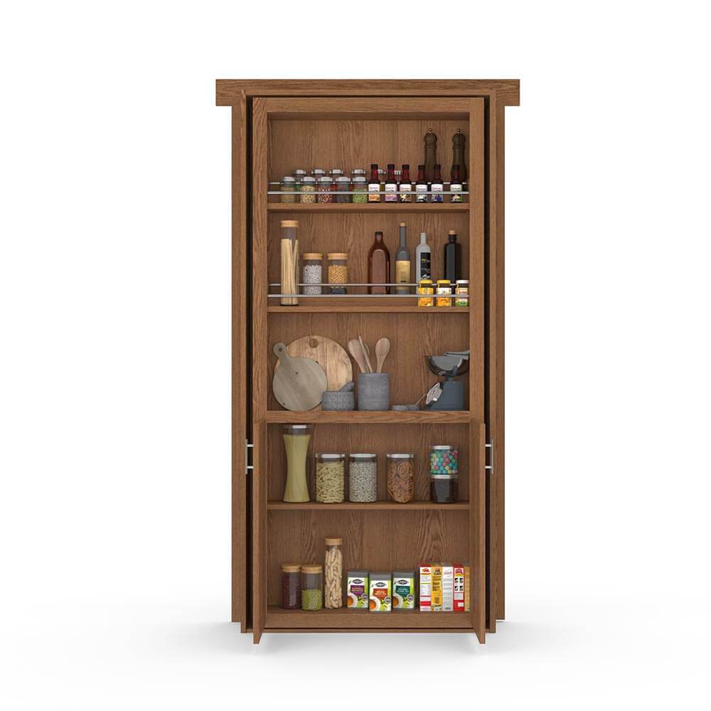 Hidden Flush Mount Oak Pantry Door