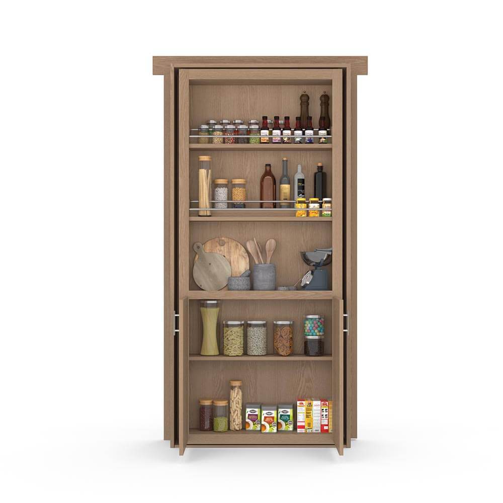 Hidden Flush Mount Oak Pantry Door