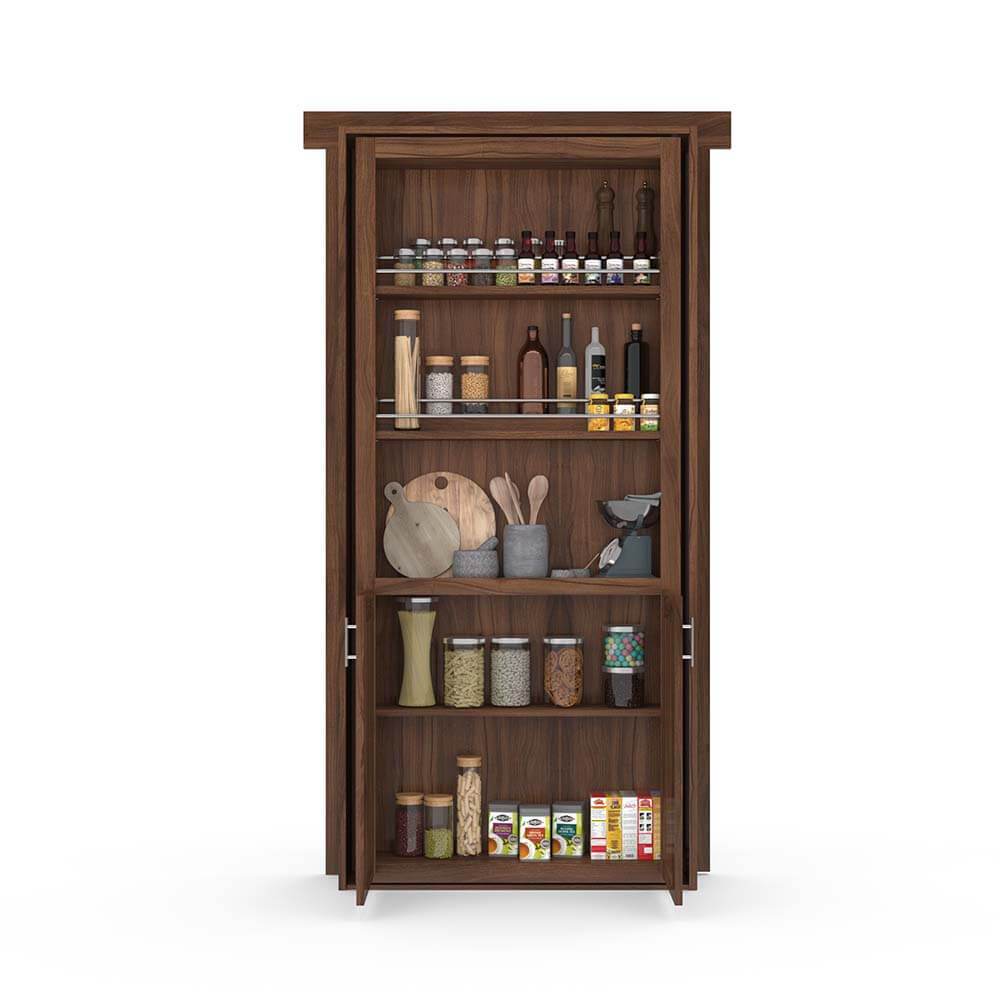 Hidden Flush Mount Walnut Pantry Door
