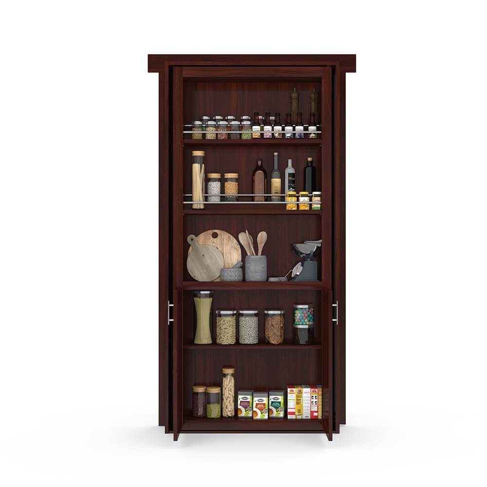 Hidden Flush Mount Walnut Pantry Door