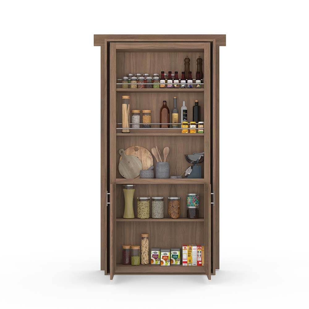 Hidden Flush Mount Walnut Pantry Door