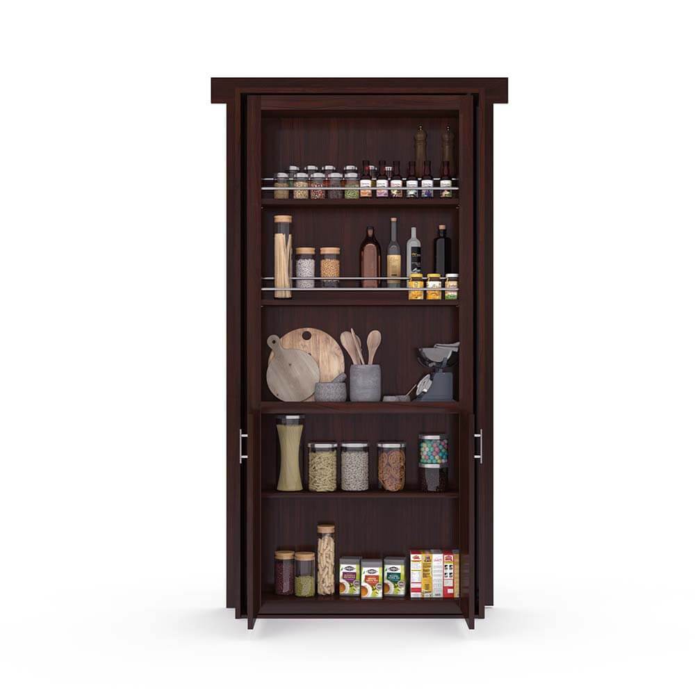 Hidden Flush Mount Walnut Pantry Door