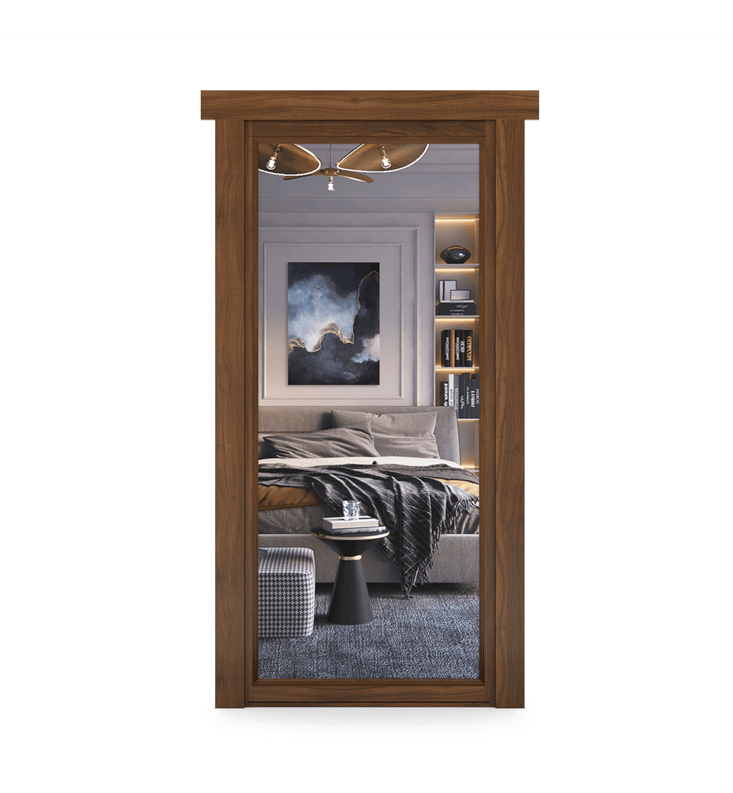 Hidden Walnut Mirror Door