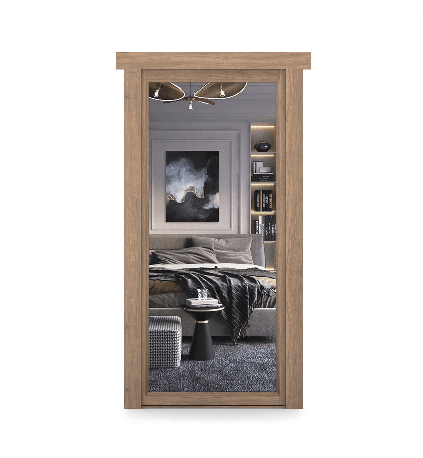 Hidden Walnut Mirror Door