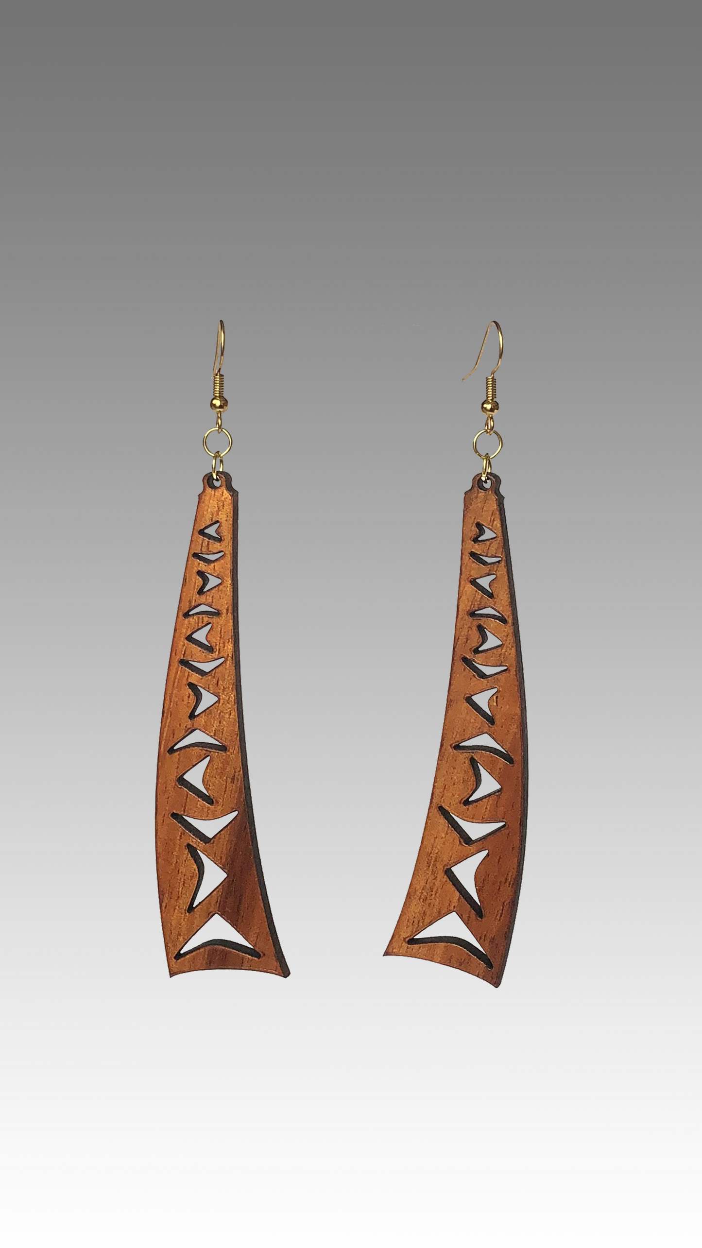 Manu Makani Koa Wood Earrings - Hawaii Bookmark