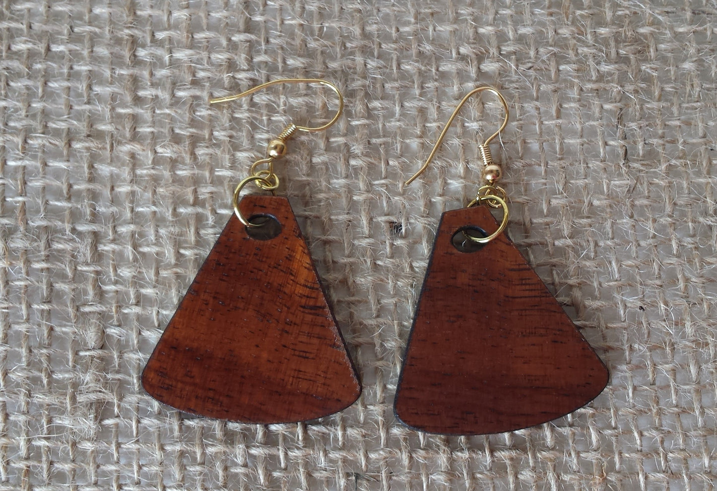 Poi Pounder Koa Earrings - Hawaii Bookmark