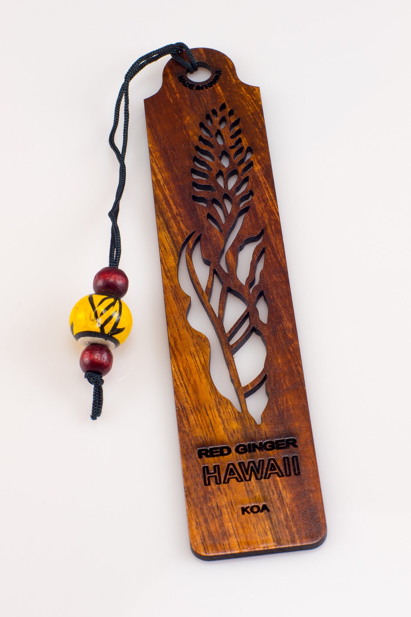 Red Ginger Koa Bookmark - Hawaii Bookmark