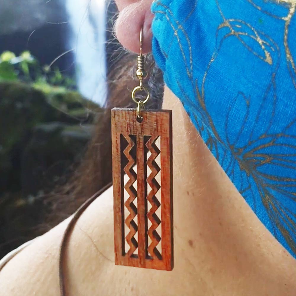 Wailuku (Li'i or Keiki) Koa Earrings - Hawaii Bookmark