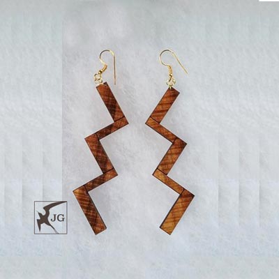 Hala Haku Koa Earrings - Hawaii Bookmark