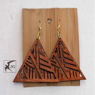 Hala Koa Wood Earrings - Hawaii Bookmark